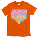 Baseball Ice Cream Dripping Baseball Home Plate Drip T-Shirt