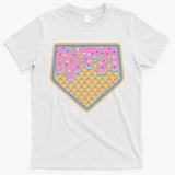 Baseball Ice Cream Dripping Baseball Home Plate Drip T-Shirt