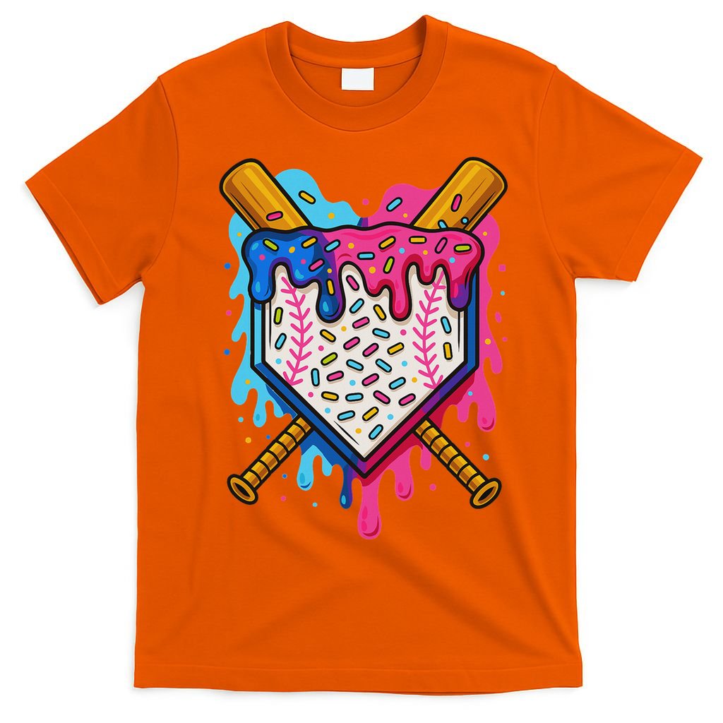 Baseball Ice Cream Drip Baseball T-Shirt