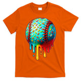 Baseball Ice Cream Dripping Baseball Home Plate Drip T-Shirt