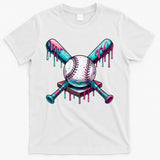 Baseball Ice Cream Drip Baseball T-Shirt