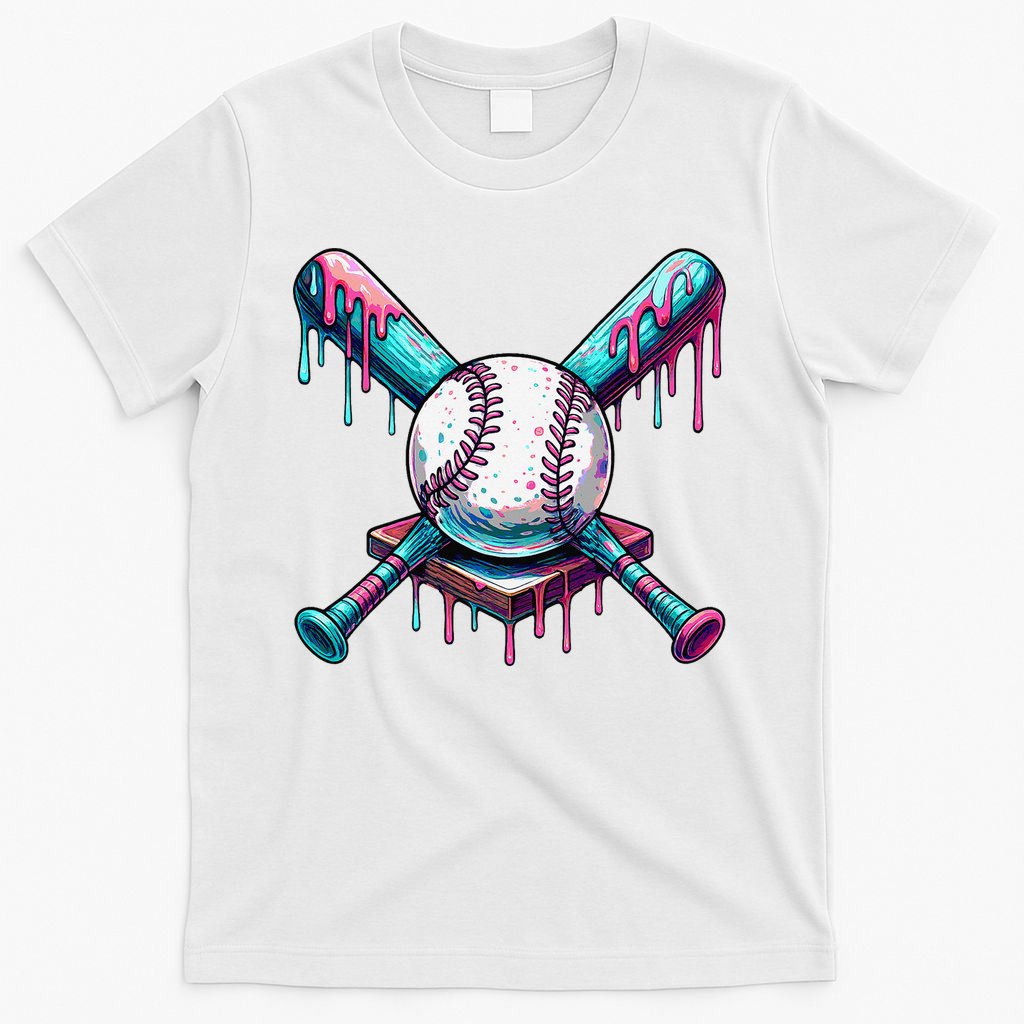 Baseball Ice Cream Drip Baseball T-Shirt