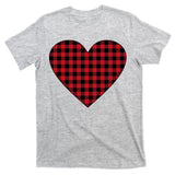 Big Heart Red Plaid Valentines Day T-Shirt