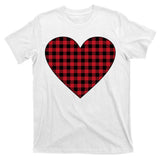 Big Heart Red Plaid Valentines Day T-Shirt