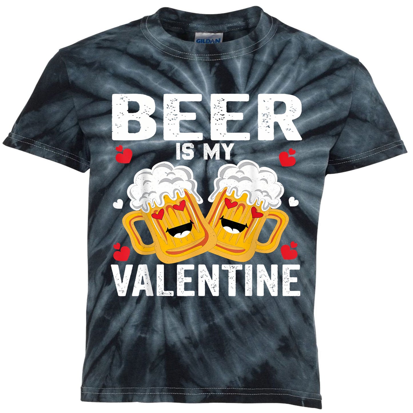 Beer Is My Valentine Glasses Of Beer Happy Valentines Day Kids Tie-Dye T-Shirt