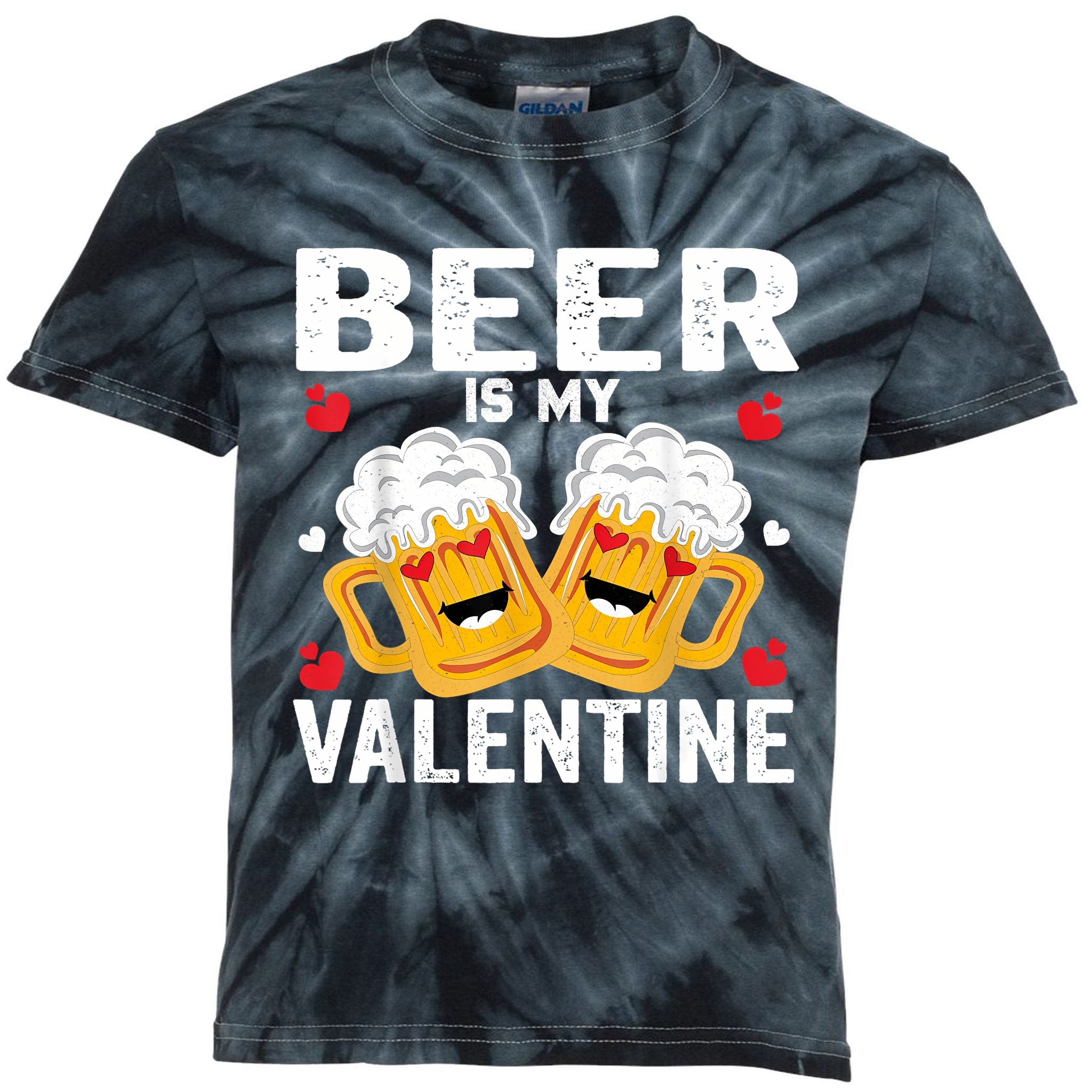 Beer Is My Valentine Glasses Of Beer Happy Valentines Day Kids Tie-Dye T-Shirt