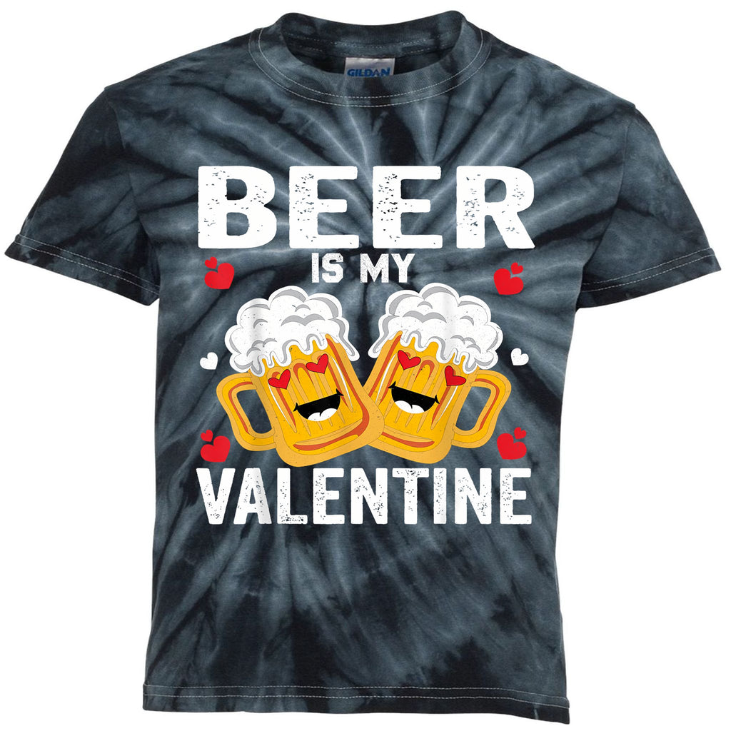 Beer Is My Valentine Glasses Of Beer Happy Valentines Day Kids Tie-Dye T-Shirt
