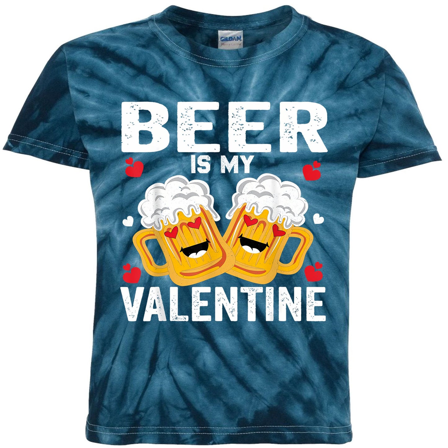 Beer Is My Valentine Glasses Of Beer Happy Valentines Day Kids Tie-Dye T-Shirt