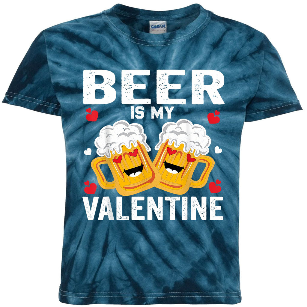 Beer Is My Valentine Glasses Of Beer Happy Valentines Day Kids Tie-Dye T-Shirt