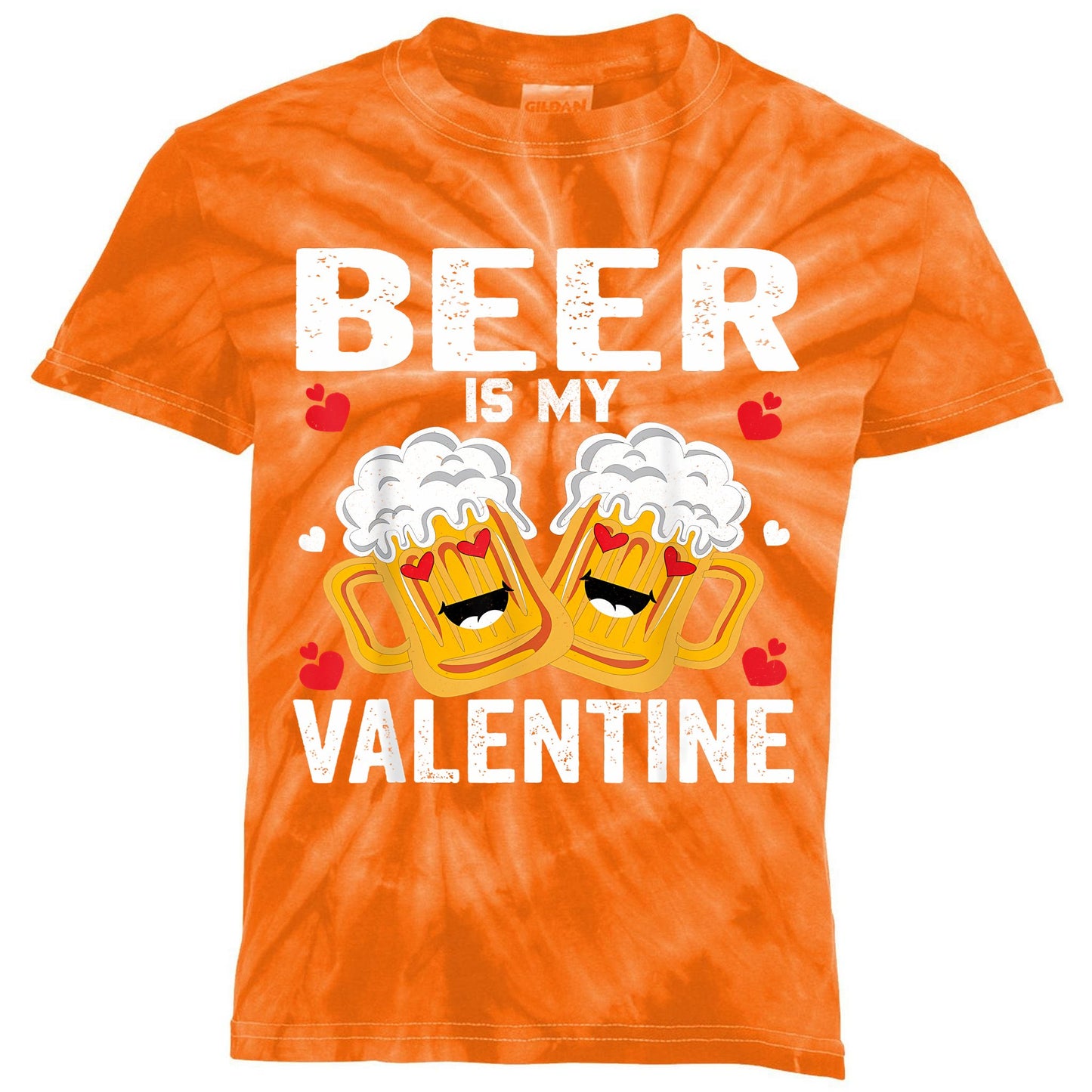 Beer Is My Valentine Glasses Of Beer Happy Valentines Day Kids Tie-Dye T-Shirt