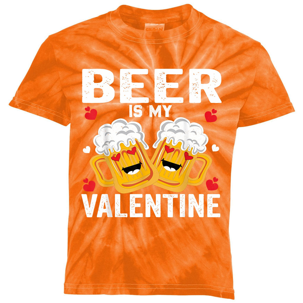 Beer Is My Valentine Glasses Of Beer Happy Valentines Day Kids Tie-Dye T-Shirt