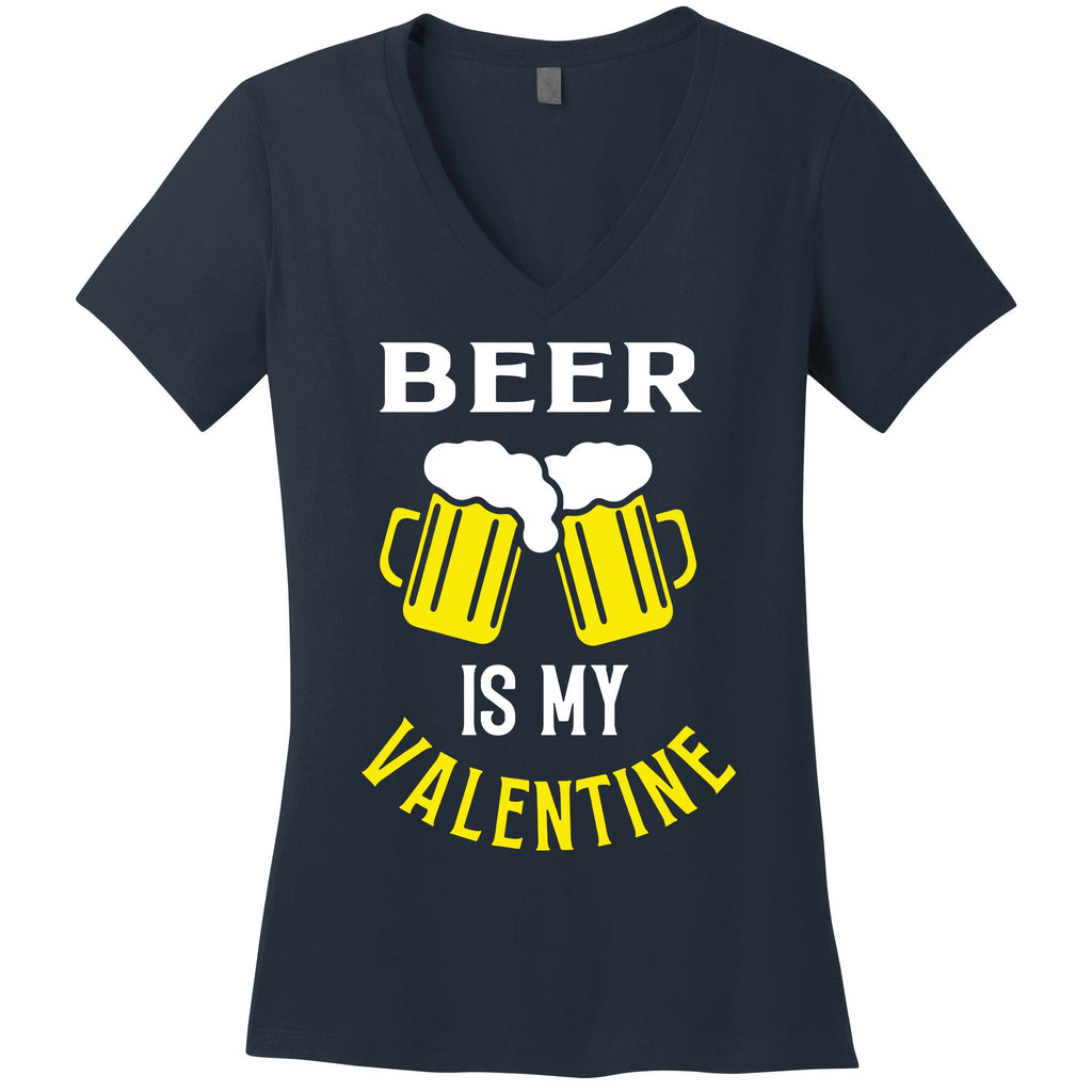 Beer Is My Valentine Women's V-Neck T-Shirt