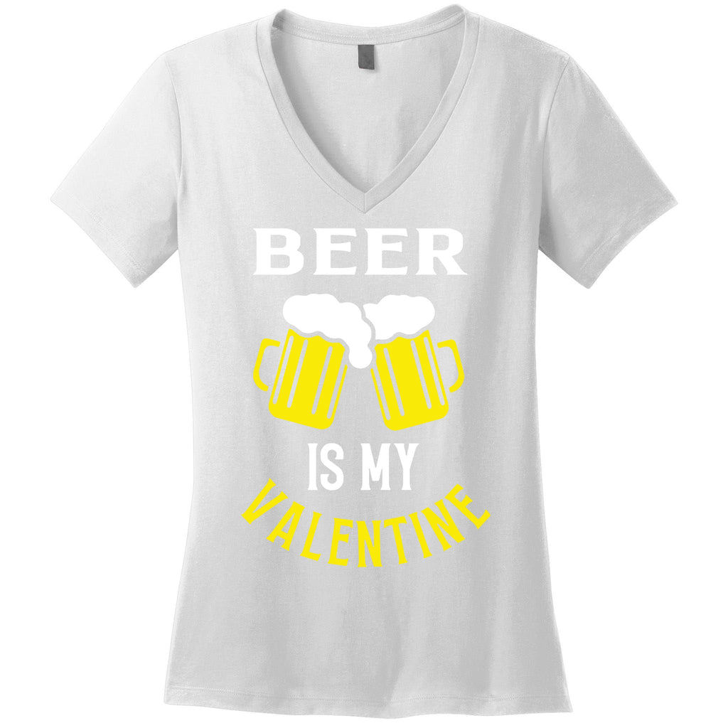 Beer Is My Valentine Women's V-Neck T-Shirt