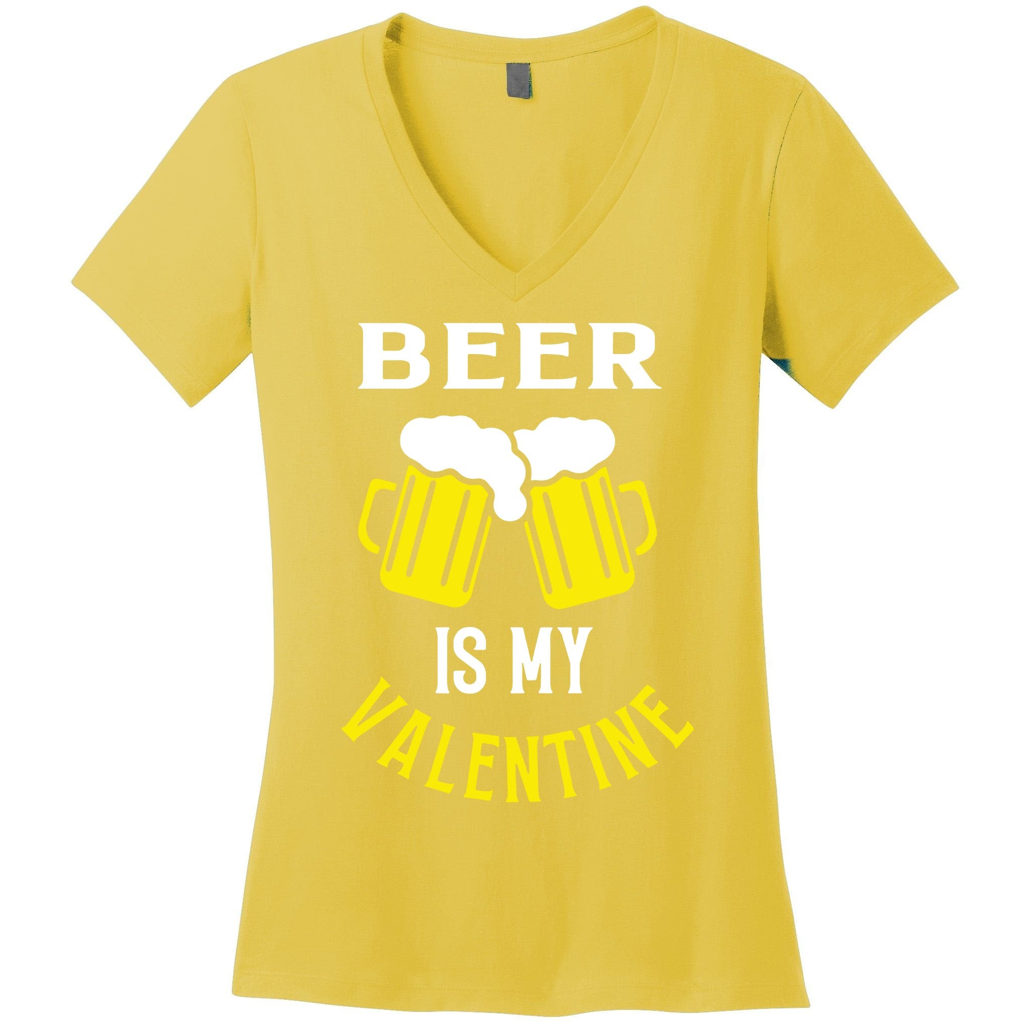 Beer Is My Valentine Women's V-Neck T-Shirt