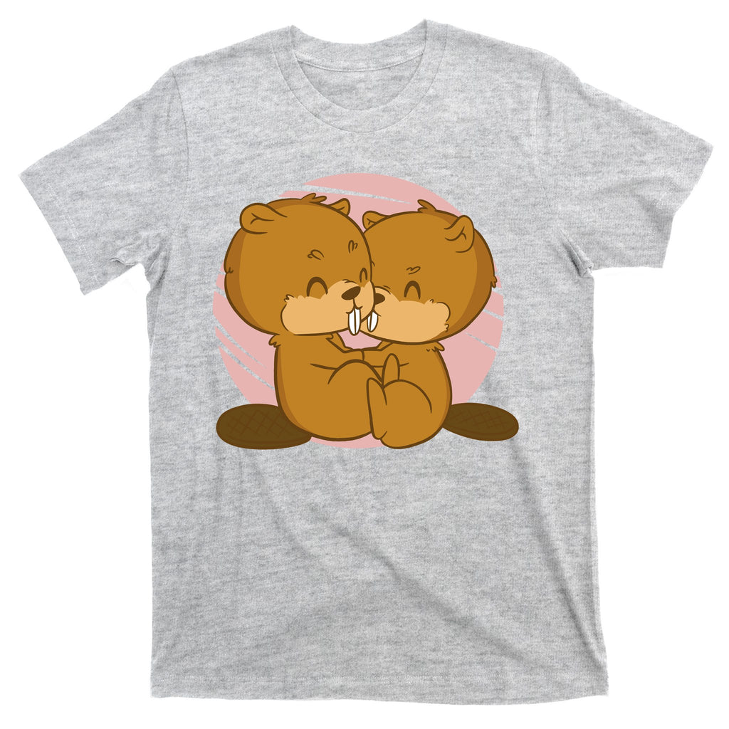 Beavers Kissing Cute Gift T-Shirt