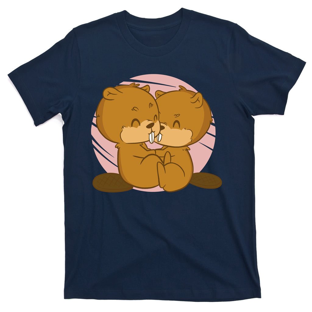 Beavers Kissing Cute Gift T-Shirt