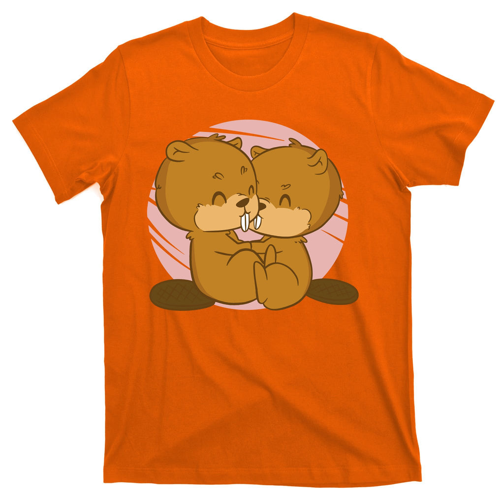 Beavers Kissing Cute Gift T-Shirt