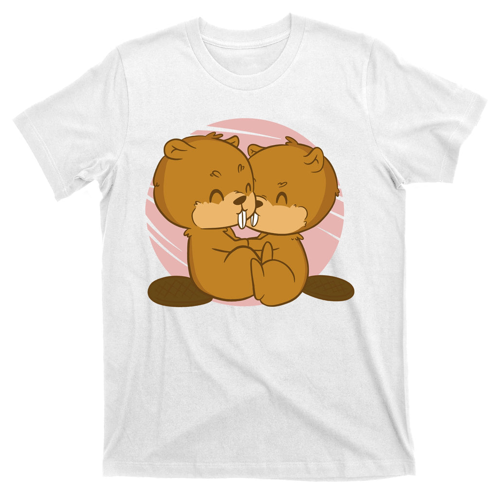 Beavers Kissing Cute Gift T-Shirt