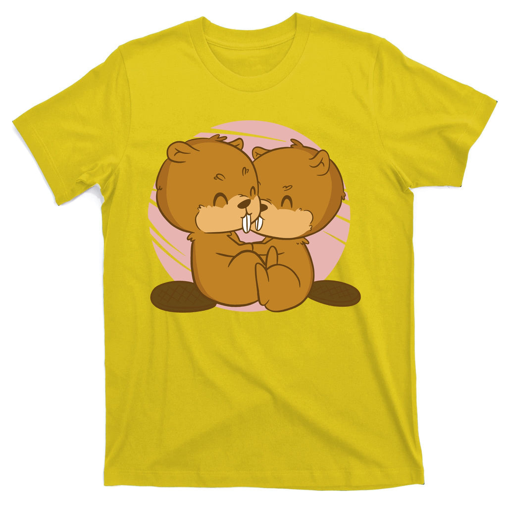 Beavers Kissing Cute Gift T-Shirt