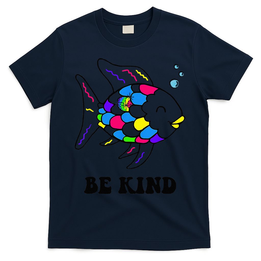 Be Kind Rainbow Fish Teacher Life Teaching Back To School T-Shirt