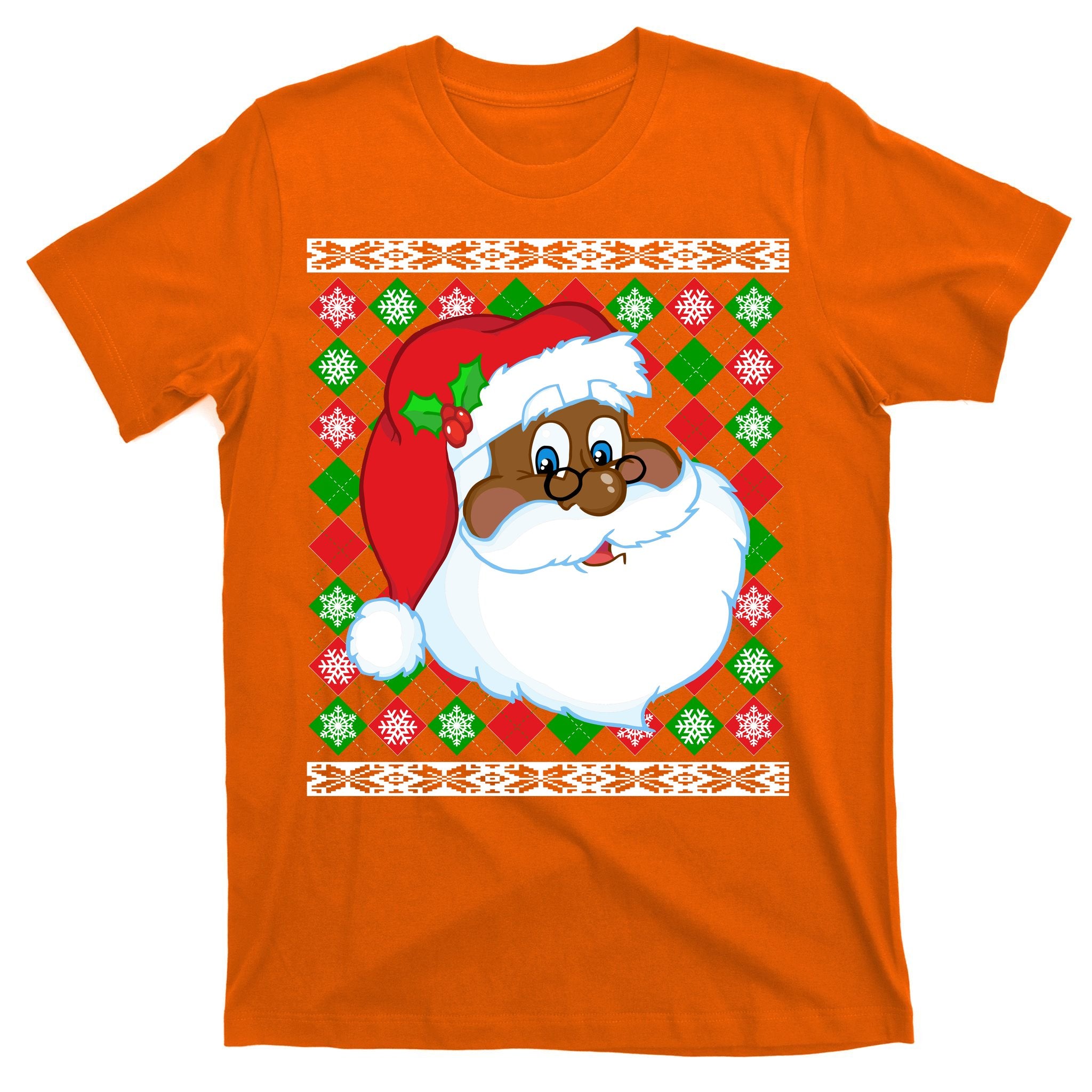 Black Santa Claus Ugly Christmas Sweater T-Shirt