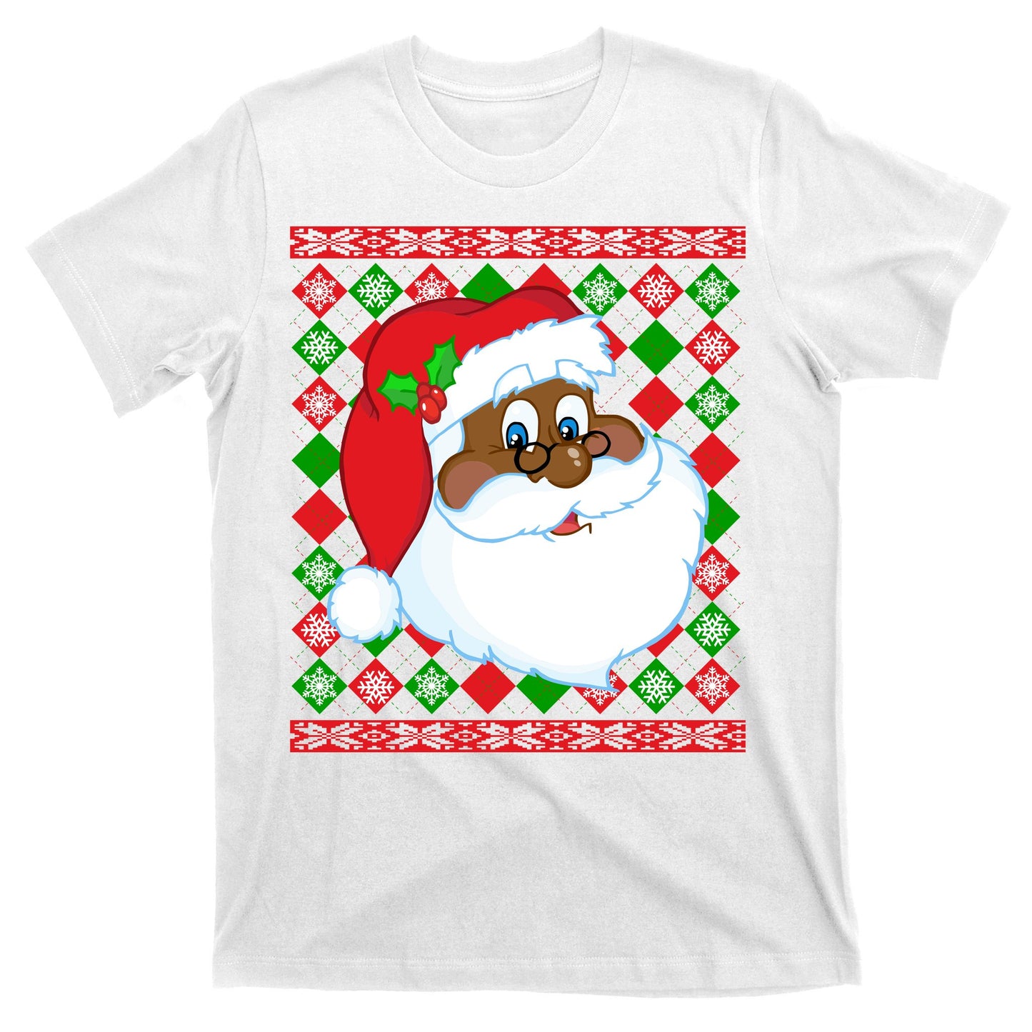 Black Santa Claus Ugly Christmas Sweater T-Shirt