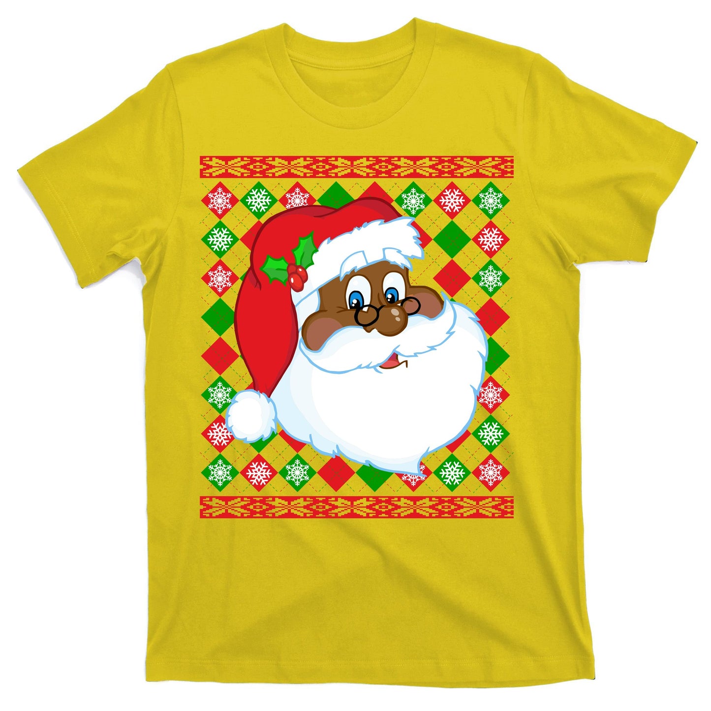 Black Santa Claus Ugly Christmas Sweater T-Shirt