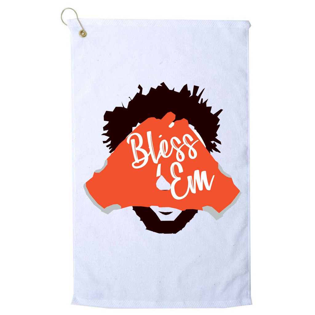 Bless 'Em Browns Football Saying Platinum Collection Golf Towel
