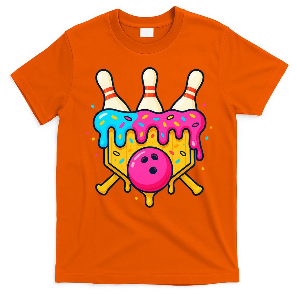 Bowling Lane Ice Cream Drip Home Plate T-Shirt
