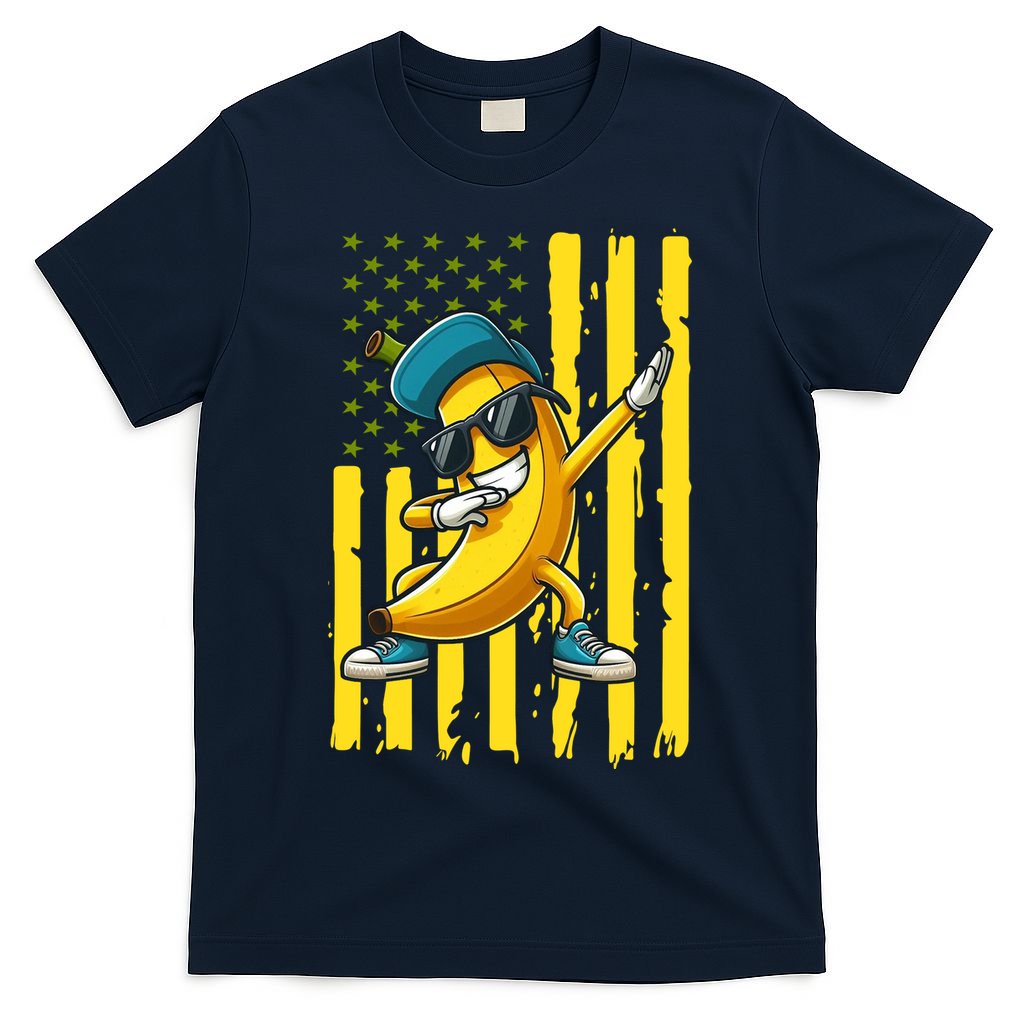 Banana Lover Retro American Flag Dabbing T-Shirt