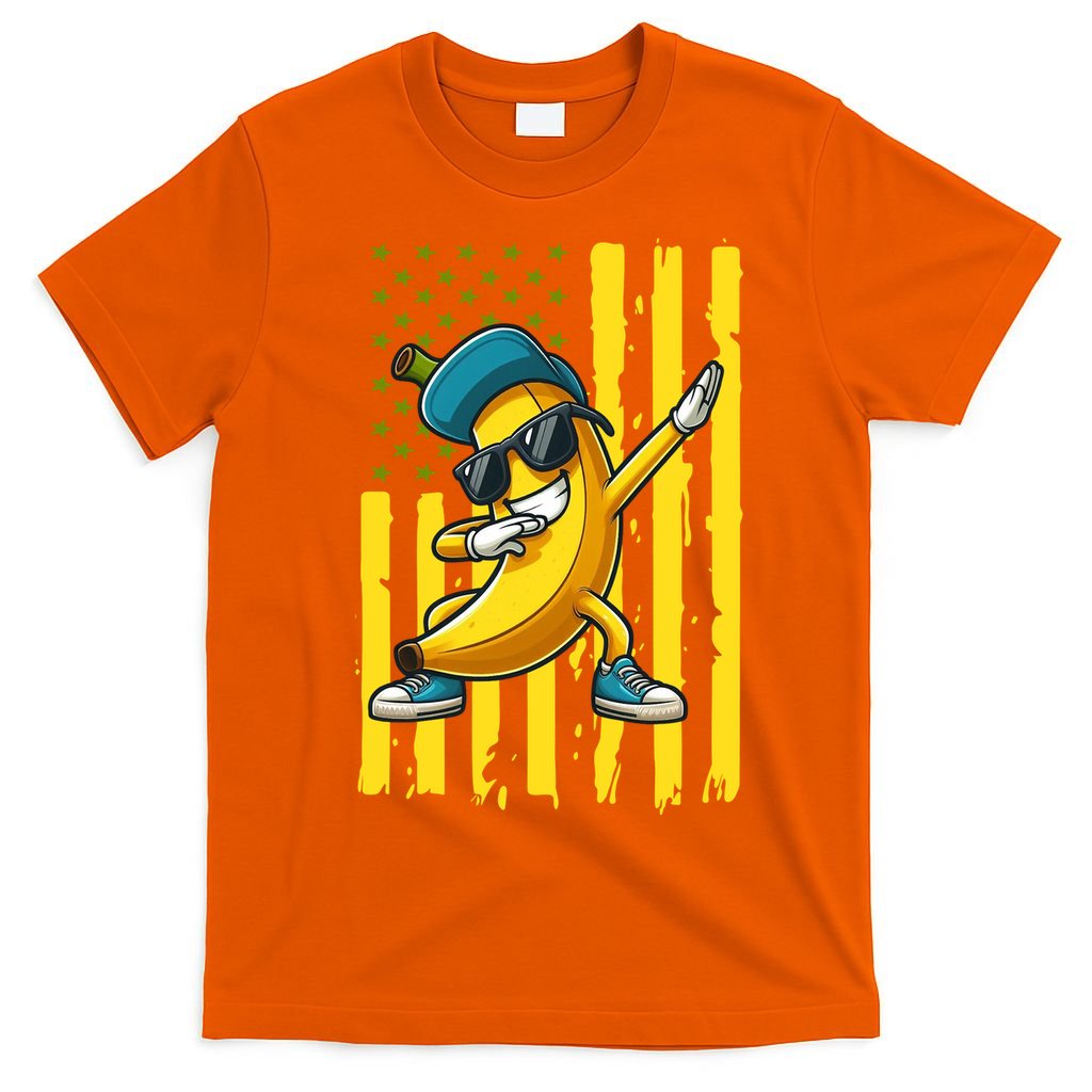 Banana Lover Retro American Flag Dabbing T-Shirt