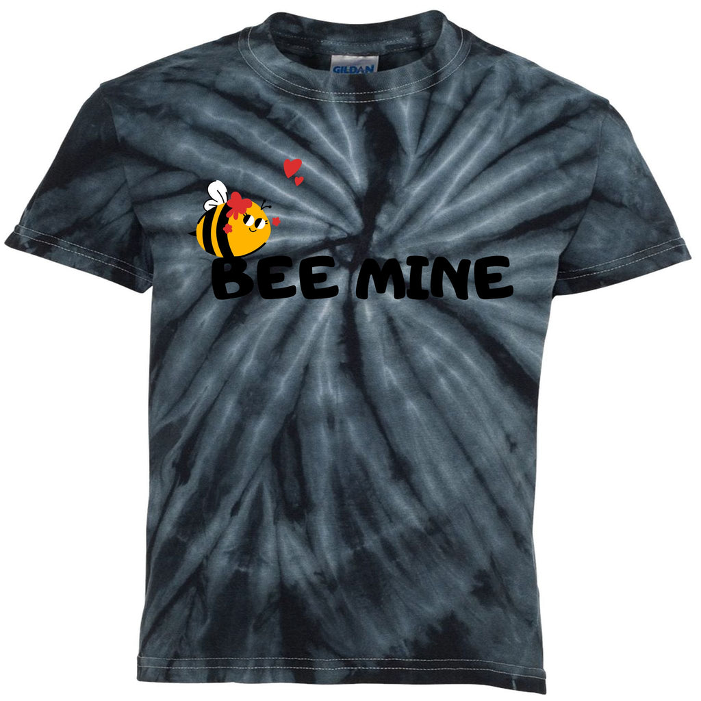 Bee Mine Bees Valentine Kids Tie-Dye T-Shirt