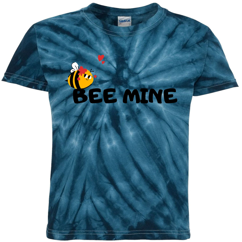 Bee Mine Bees Valentine Kids Tie-Dye T-Shirt