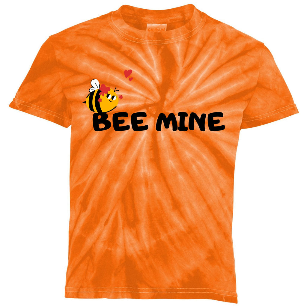 Bee Mine Bees Valentine Kids Tie-Dye T-Shirt