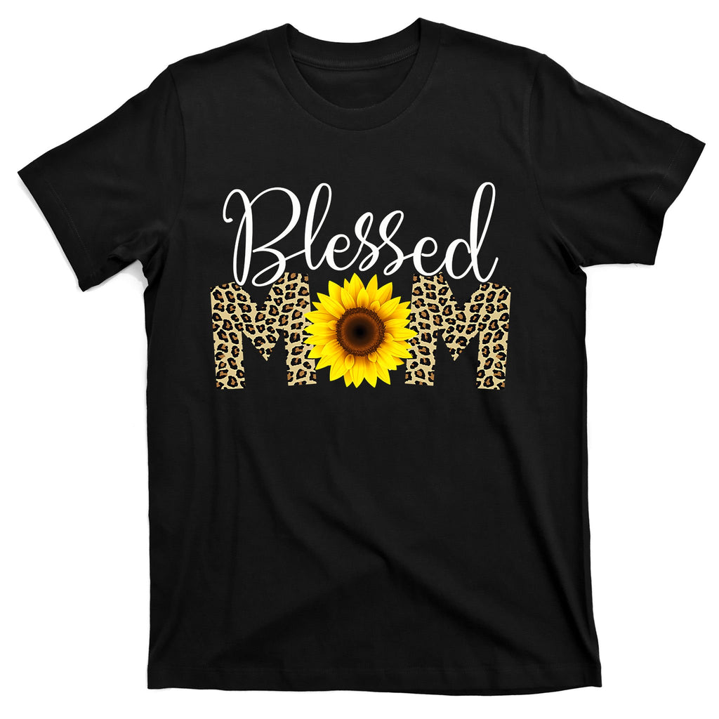 Blessed Mom Cheetah Sunflower T-Shirt