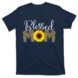 Blessed Mom Cheetah Sunflower T-Shirt