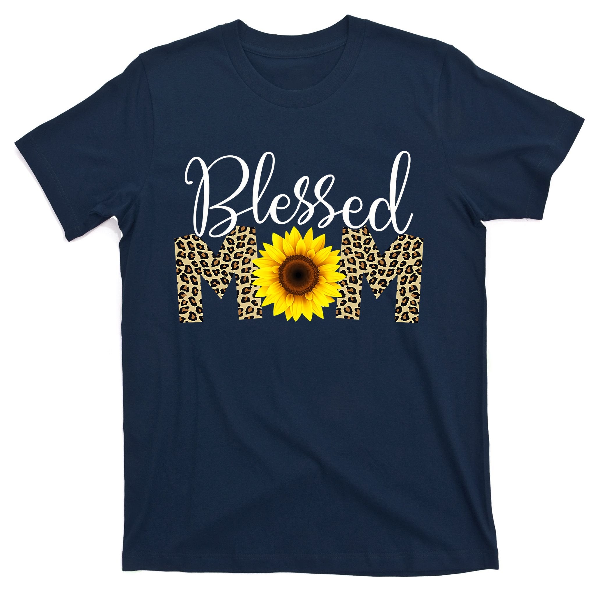 Blessed Mom Cheetah Sunflower T-Shirt
