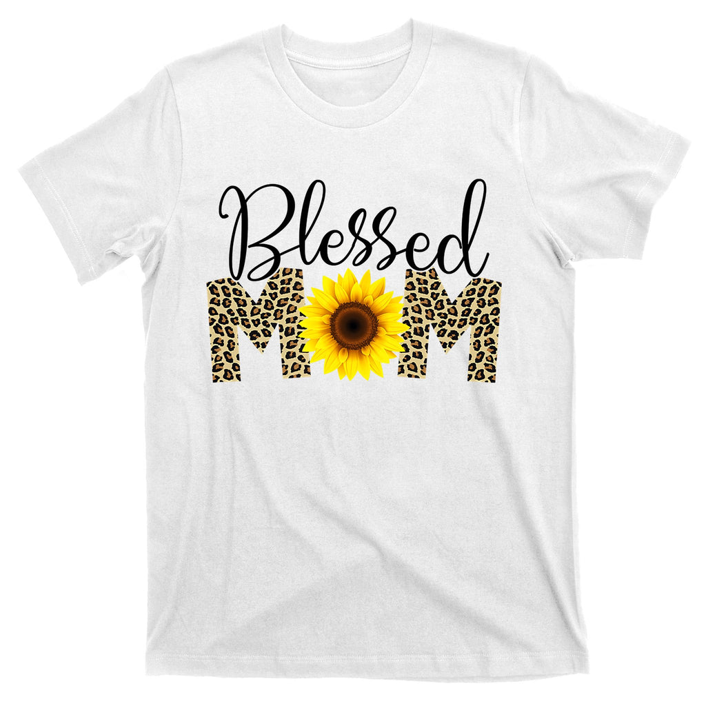 Blessed Mom Cheetah Sunflower T-Shirt