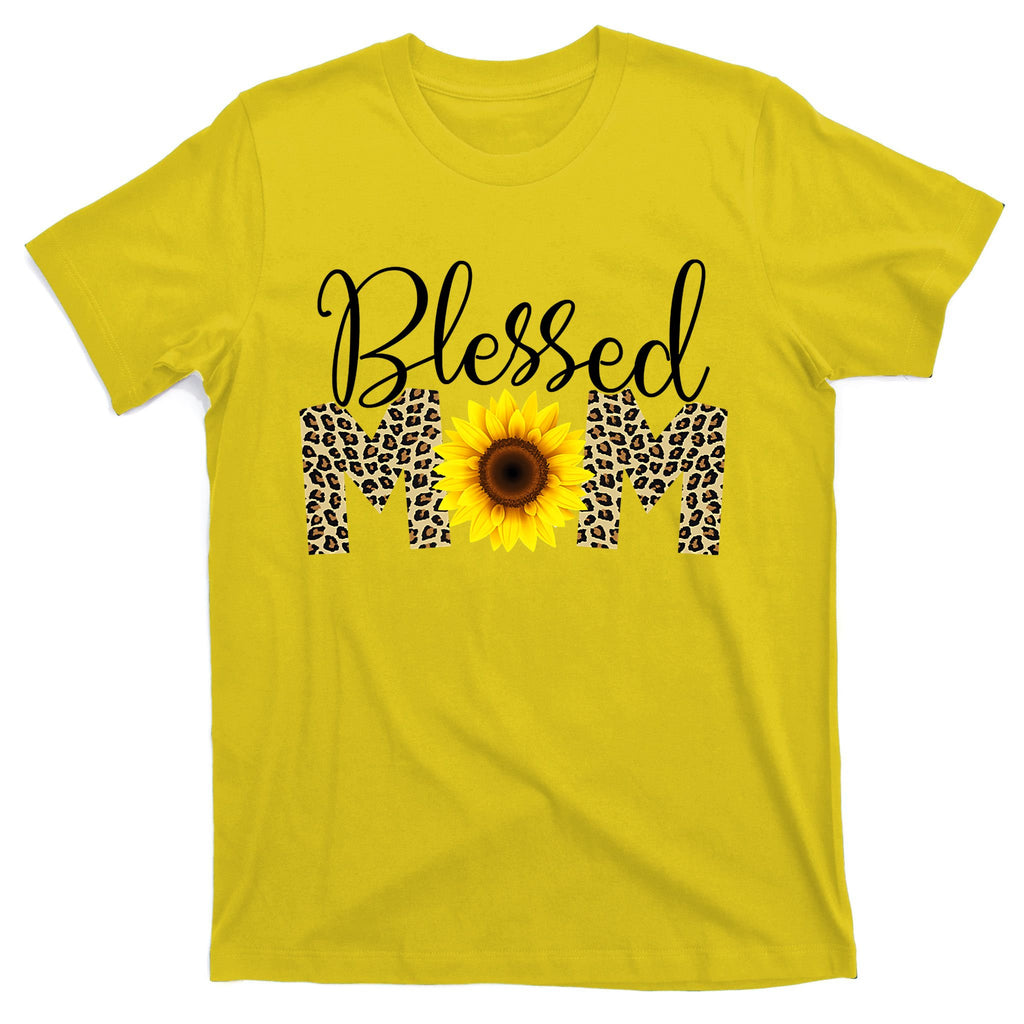 Blessed Mom Cheetah Sunflower T-Shirt