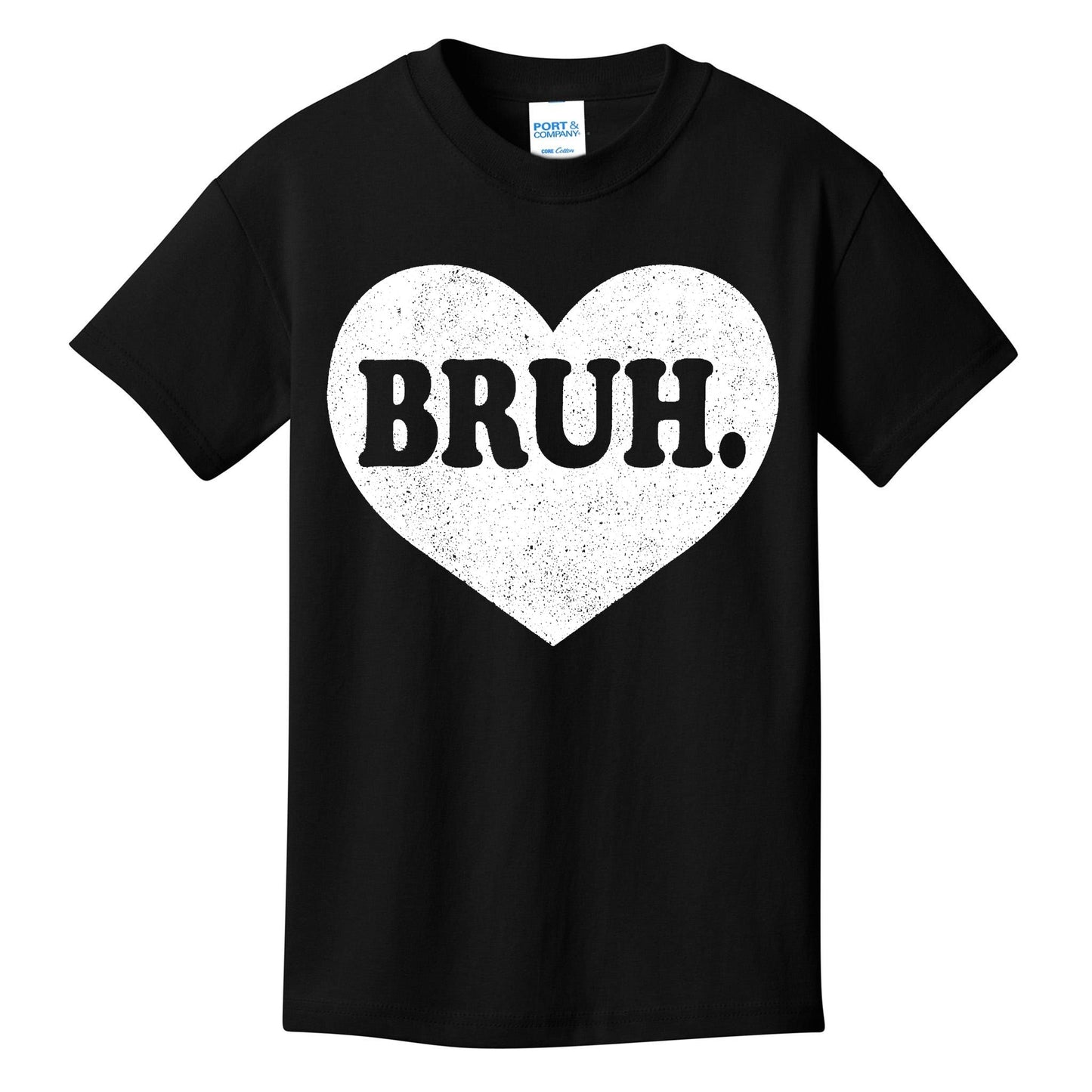 Bruh Meme Funny Saying Funny Retro Valentine Kids T-Shirt