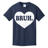 Bruh Meme Funny Saying Funny Retro Valentine Kids T-Shirt
