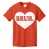 Bruh Meme Funny Saying Funny Retro Valentine Kids T-Shirt