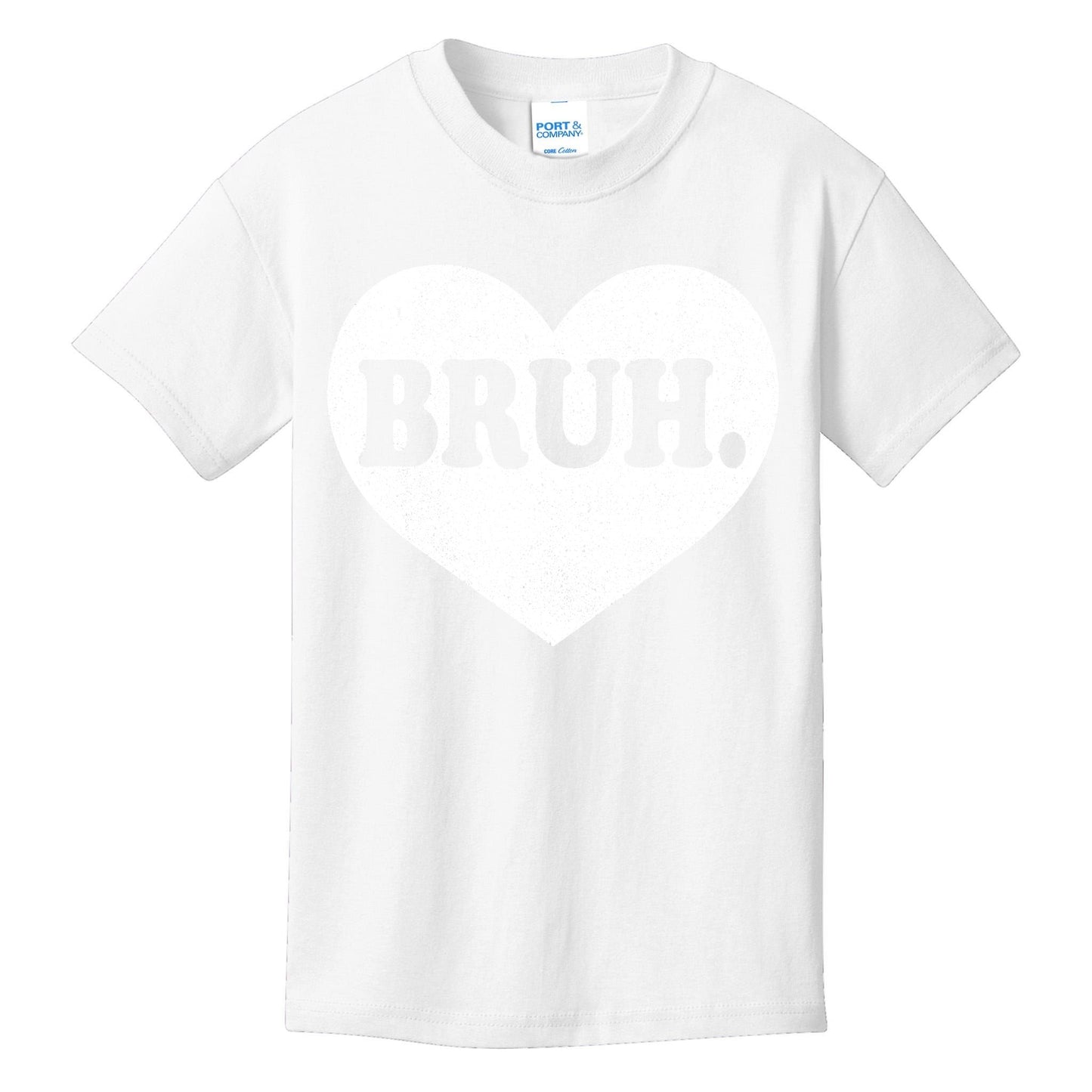 Bruh Meme Funny Saying Funny Retro Valentine Kids T-Shirt