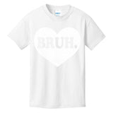 Bruh Meme Funny Saying Funny Retro Valentine Kids T-Shirt