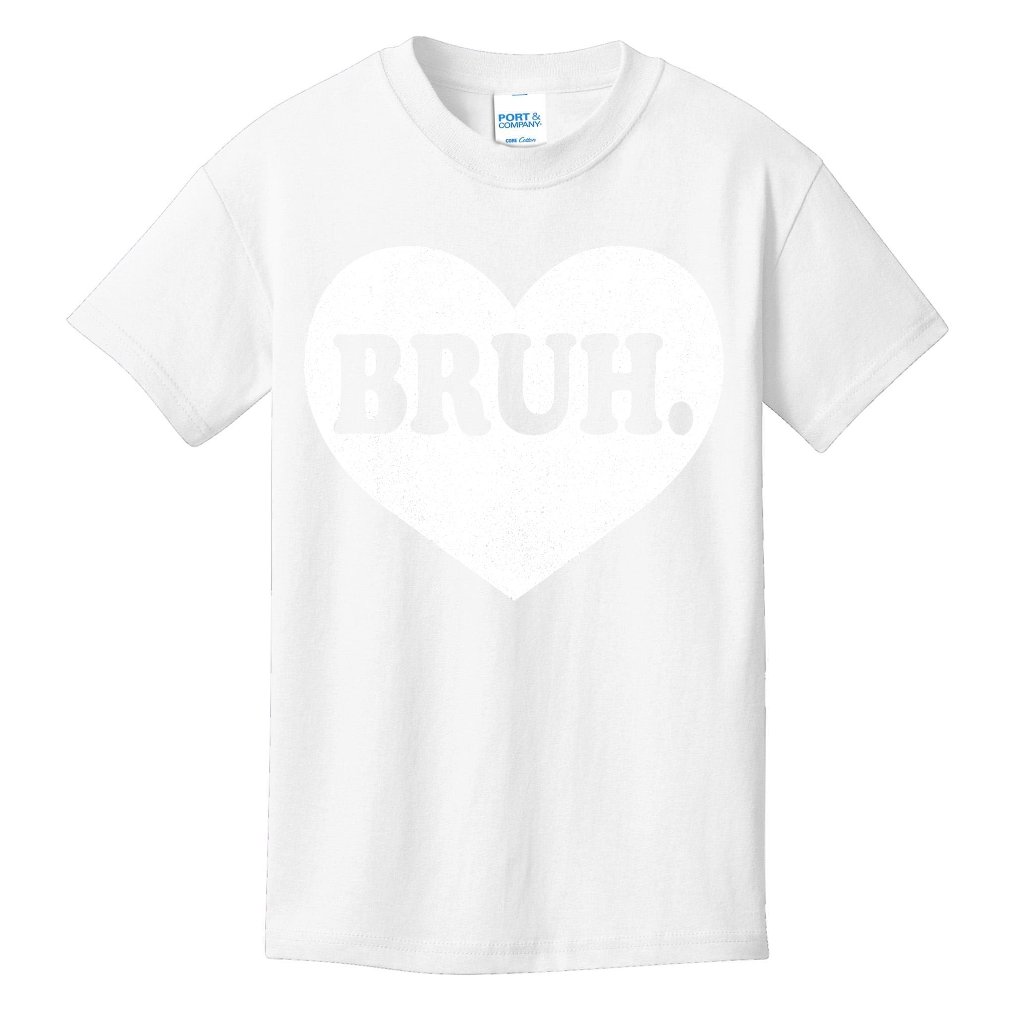 Bruh Meme Funny Saying Funny Retro Valentine Kids T-Shirt