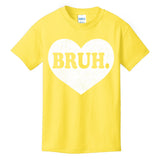Bruh Meme Funny Saying Funny Retro Valentine Kids T-Shirt