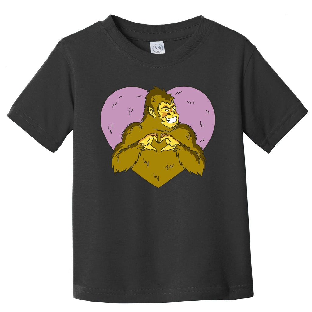 Bigfoot Monster Heart Cute Gift Toddler T-Shirt