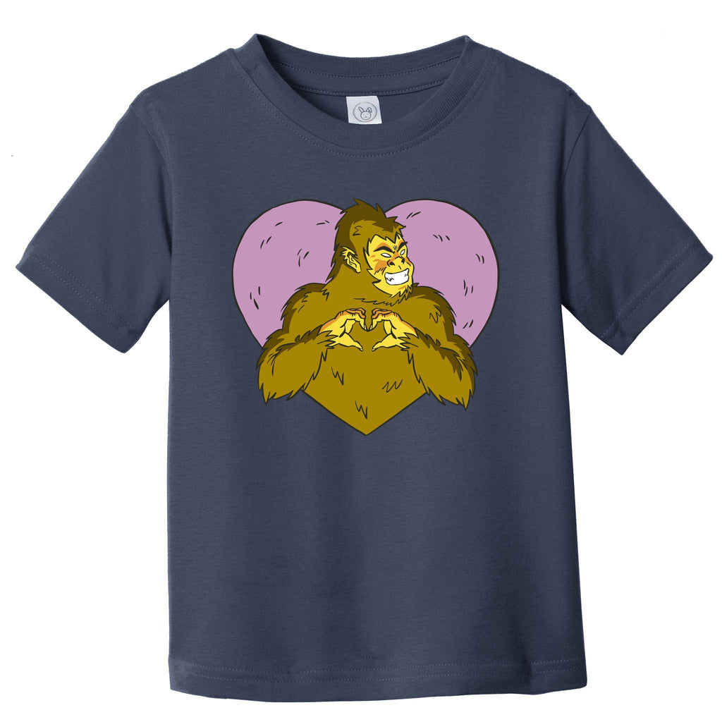 Bigfoot Monster Heart Cute Gift Toddler T-Shirt