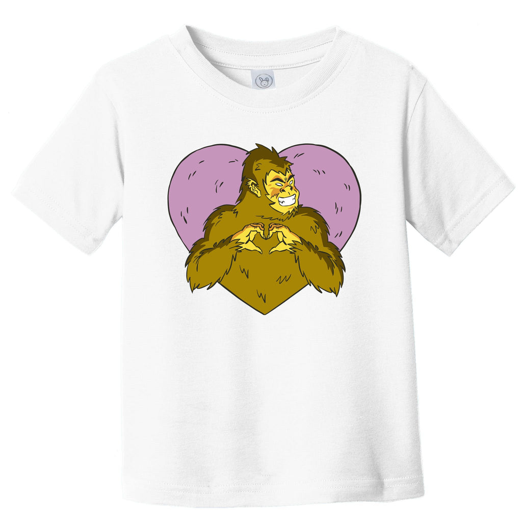 Bigfoot Monster Heart Cute Gift Toddler T-Shirt