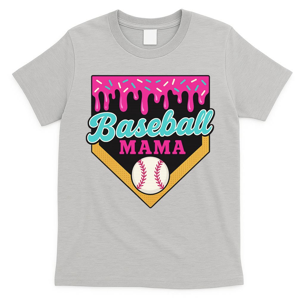 Baseball Mama Ice Cream Drip T-Shirt